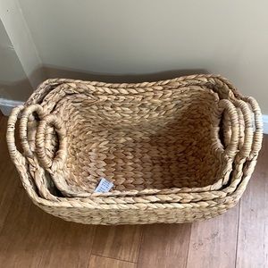 3 woven baskets